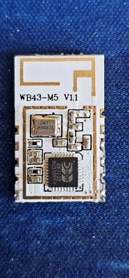 Electronic module WB43-M5 V1.1 on a blue background