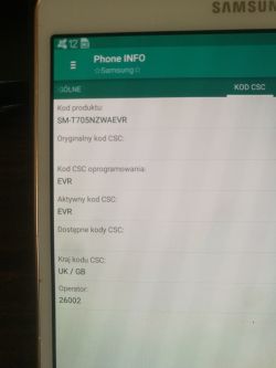 Samsung Galaxy Tab S SM-T705 - Jak zdjąć simlocka z różnych regionów?