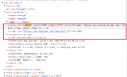 Screenshot showing an HTML element with a chart canvas and script.