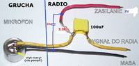 Alan 28 - montaż wkładki elektretowej, zasilanie 12V, rezystor i kondensator