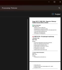 Podgląd pliku PDF z poradnikiem serwisowym w folderze Pobrane w systemie Windows