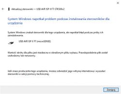 Programator Microsense USB AVR ISP II FT sterownik Windows 10