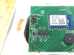 Inside the Appio 9620 Curtain Controller Close-up of a PCB with a CB3S module.