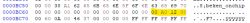 Screenshot of a hex editor with a highlighted segment 00 A0 12 00.