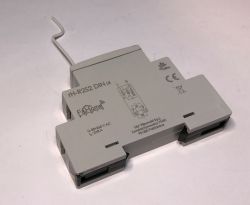 DIN relay rH-R2S2 for DIN rail mounting, designed for F&amp;Home Radio home automation.
