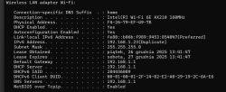 Zrzut ekranu ipconfig z adresem IPv4 oznaczonym jako „Duplicate”