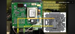 Zdjęcie układu scalonego z oznaczonymi połączeniami do gniazd OPEN A i z numerami 1 i 7.
