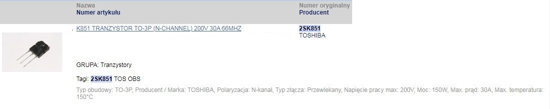 Elektronik Ersatzteil 5 Stück Transistoren 2SK851 / K851 / TK851