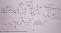 Schemat ideowy odbiornika krótkofalowego z opisanymi elementami elektronicznymi i połączeniami.