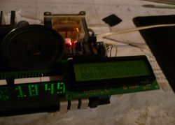 I2C Clock Synchronizer with ESP8266 I2C clock synchronizer circuit with LCD display and other components.
