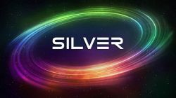 Colorful ring-shaped gradient with the word SILVER on a cosmic background