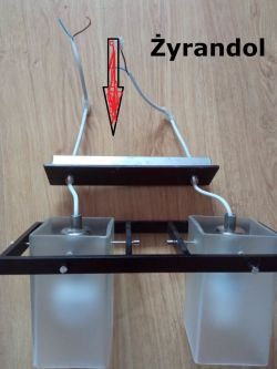 Podłączanie żyrandola do sufitu - 3 przewody (niebieski, czarny, zielono-żółty) - zdjęcia