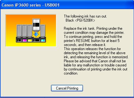 Canon pixma ip3600 problem z Chipem