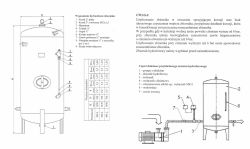 Schemat zbiornika hydroforowego z elementami hydraulicznymi i opisem montażu