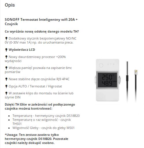 [ESP32] Termostat z wyświetlaczem i WiFi - Sonoff THR320D - aplikacja eWeLink
