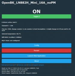Screenshot of OpenBK interface displayed in a browser.