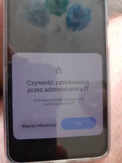 Instalacja APS Gallery blokowana na Xiaomi Red Mi Note 12 - komunikat Administratora IT, sieć Play