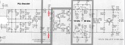 Schemat układu z zaznaczonymi kondensatorami elektrolitycznymi C543 i C544
