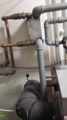 The central heating furnace pump is aerated and the water in the furnace boils.