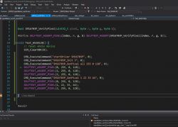 Screenshot of Visual Studio with code testing the WS2812B driver.