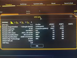 Różne częstotliwości kości RAM Patriot Viper Steel 8GB na płycie Gigabyte b460 hd3