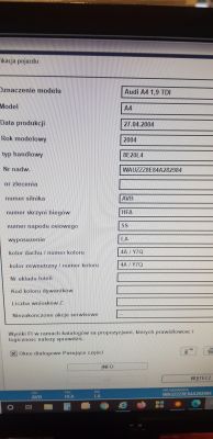 Audi A4 B6 (2001) - How to Find Varnish Code using VIN WAUZZZ8EZ1A030813