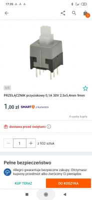 President Herbert 1 - Wybór przełączników 7x7x5 mm, 6 pin: locking czy unlock?