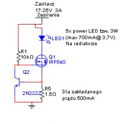 Lustro prądowe do zasilania równolegle łączonych LED