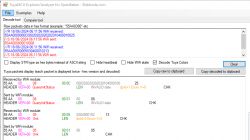 Screenshot of TuyaMCU Explorer tool showing packet data.