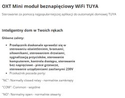Voltage-free WiFi relay - OXT SWT10 - interior, programming Voltage-free WiFi relay - OXT SWT10 - interior, programming