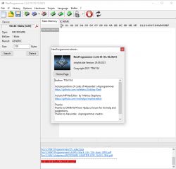 Zrzut ekranu programu NeoProgrammer z informacjami o urządzeniu EEPROM.