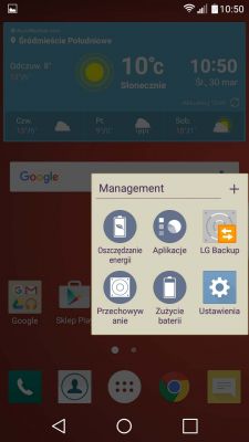 Jak przywrócić skrót Zarządzanie na pulpicie w LG K8 LTE Android 6.0?