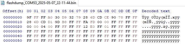 Screenshot of a hex editor displaying binary data from a file.