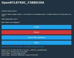 OpenRTL87X0C user interface with configuration and restart buttons