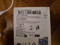 Packaging of Tuya WiFi Smart PIR Motion Sensor.