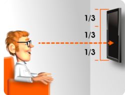 Choosing the optimal height for 55 and 65 TV in a wall unit - 4m distance from sofa