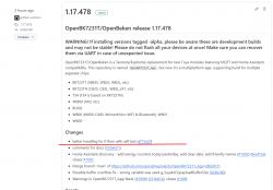 OpenBK7231T/OpenBeken version 1.17.478 release information.