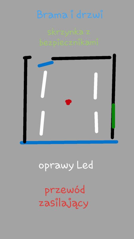 Jak podłączyć 4 oprawy LED w garażu 6x6m - szukam schematu i wskazówek