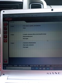 Opel Vivaro 2.5 CDTI 2009r: Kontrolki DPF, serwis, świece żarowe, błąd P242F, wymiana czujnika