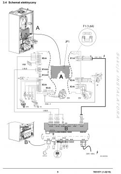 Electrical diagram for connecting the De Dietrich MCR HOME boiler.