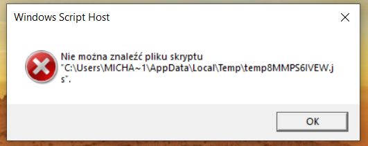 Brak pliku skryptu po infekcji na Windows 10 - jak naprawić?