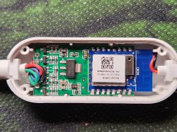 Tuya CB3S Module on PCB PCB with Tuya CB3S module inside a casing.