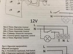 Podłączenie wentylatora łazienkowe 12V higrostat timer - dodatkowy transformator