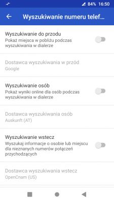 Android, a zdalne publiczne katalogi numerów telefonicznych