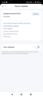 Device update to version 1.0.10