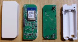 Disassembled sensor with casing, circuit board and battery compartment