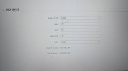 Zrzut ekranu konfiguracji serwera DHCP w routerze.
