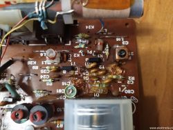 Interior of an old Polish radio receiver UNITRA Sniezka R-207