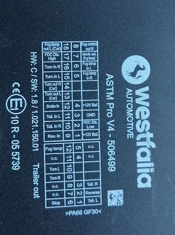 Westfalia ASTM pro V4 - poszukuję schematu inst. elektr. do modułu haka