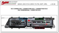 BOSCH ECU connector with labeled pins: GPT0, GPT1, CAN L, CAN H, ground (GND), and power (+12V).